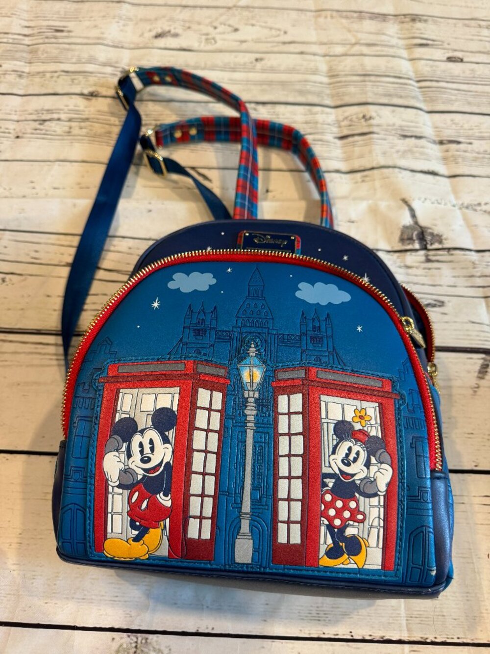 Disney Parks Loungefly Mickey and Minnie London City Mini Backpack
